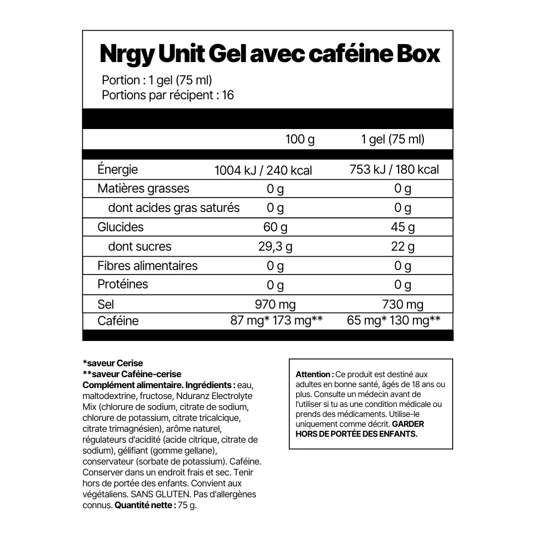 Nrgy Gel 45 Box avec caféine - Image 8